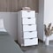 Tuhome Basilea 5 Drawers Tall Dresser, Pull Out System, White CLB8974 - alternate 2